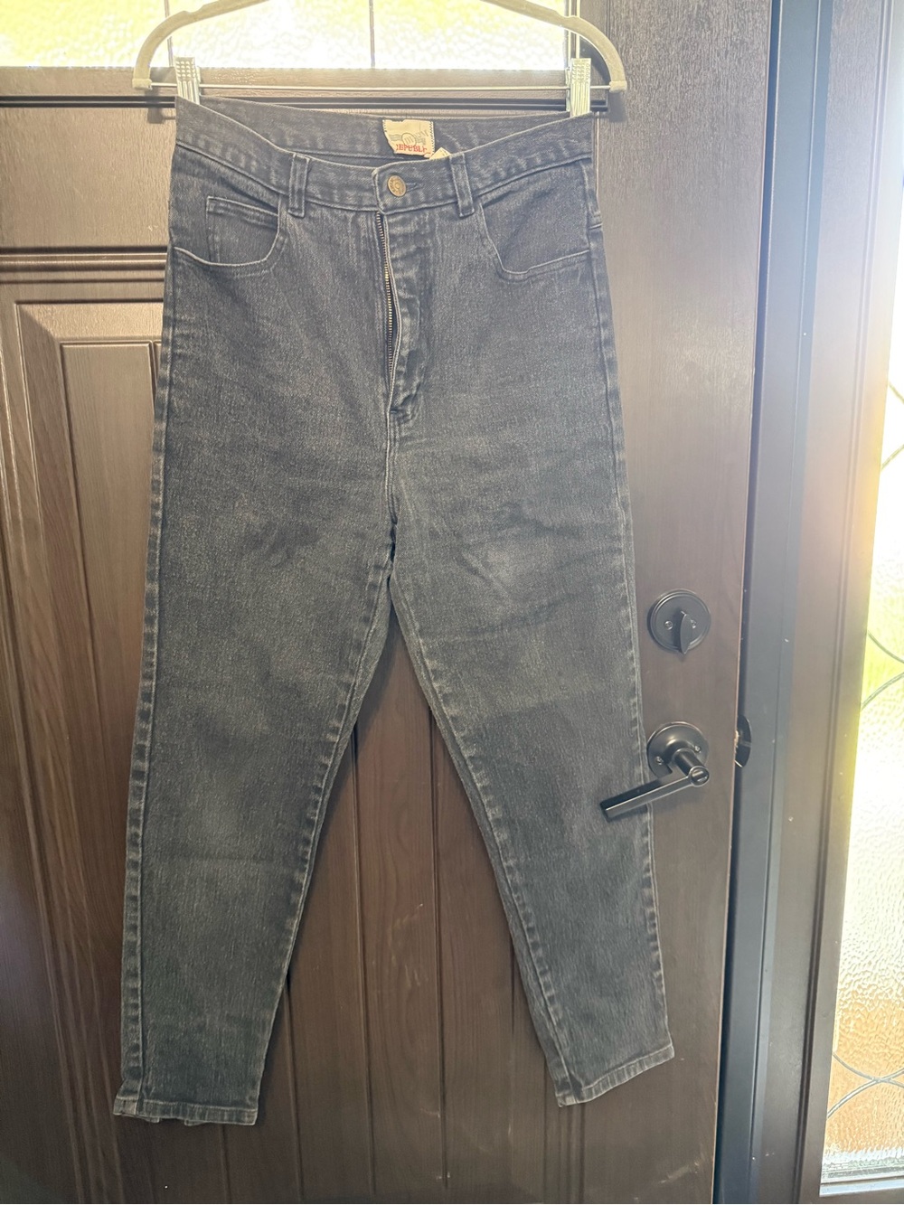 Vintage Denim Republic High-Rise Straight Leg Women’s Jeans Washed Black 11/12